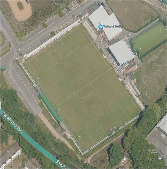 Snows Stadium - the home of AFC Totton FC (aerial photograph  Bing Maps)