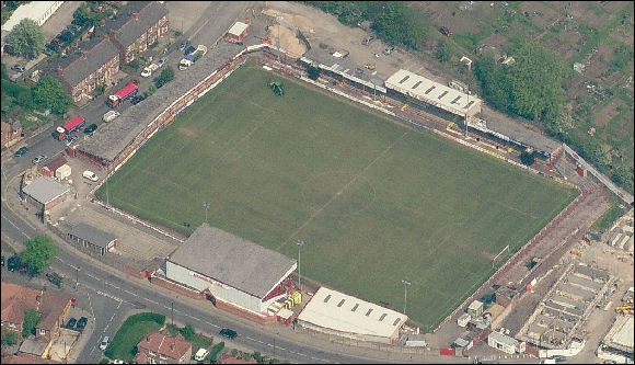 Moss Lane - the home of Altrincham FC (aerial photograph  Bing Maps)