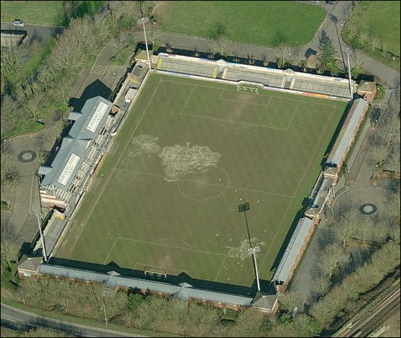 The Avenue Stadium - the home of Dorchester Town FC (aerial photograph  Bing Maps)