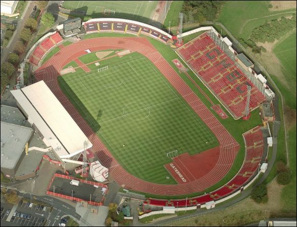 Gateshead International Stadium - the home of Gateshead FC (aerial photograph  Bing Maps)