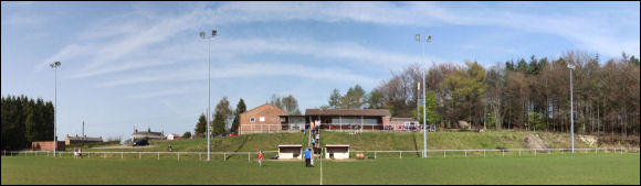A panorama of the ground at Harrow Hill FC