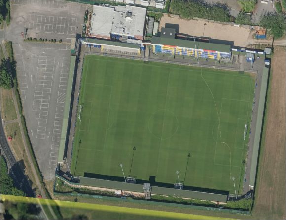 West Leigh Park - the home of Havant & Waterlooville FC (aerial photograph  Bing Maps)