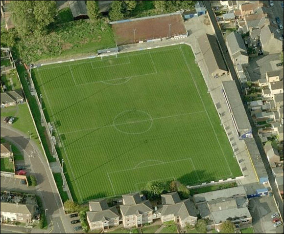 Crown Meadow - the home of Lowestoft Town FC (aerial photograph  Bing Maps)