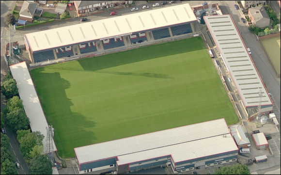 Spotland - the home of Rochdale FC (aerial photograph  Bing Maps)