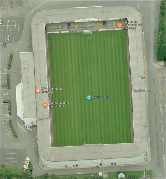 Glandford Park - the home of Scunthorpe United FC (aerial photograph  Bing Maps)