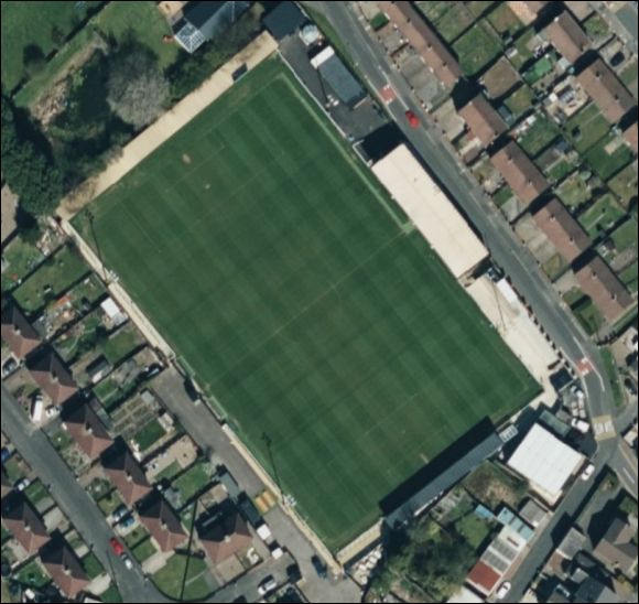 The Brewery Field - the home of Spennymoor Town FC (aerial photograph  Bing Maps)
