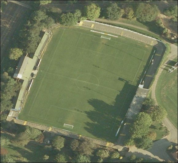 Clarence Park - the home of St Albans City FC (aerial photograph  Bing Maps)