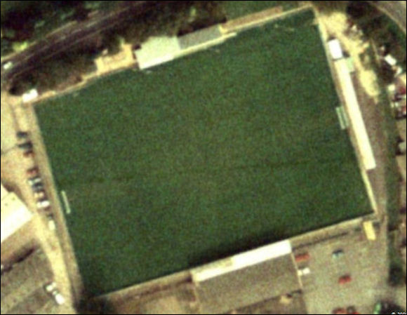 Ladysmead - the home of Tiverton Town FC (aerial photograph  Bing Maps)