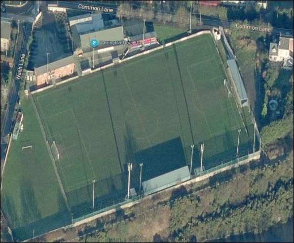 Cantilever Park - the home of Warrington Town FC (aerial photograph  Bing Maps)