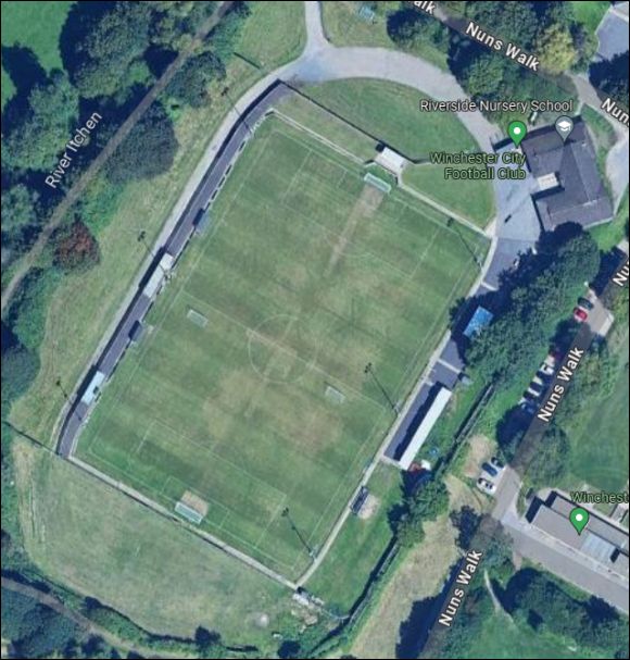 The City Ground - the home of Winchester City FC (aerial photograph  Google Maps)