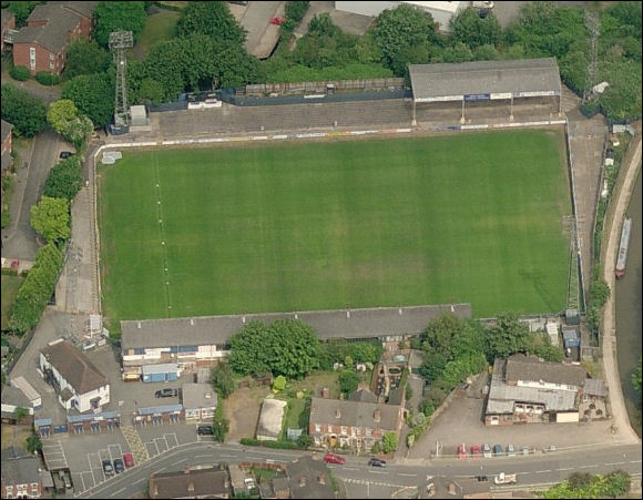 St Georges Lane - Evesham United's temporary home ground (aerial photograph  Bing Maps)