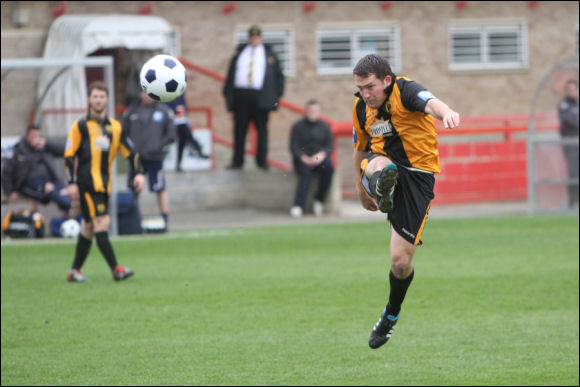 Dave scores a superb volley against Boston United