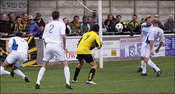 Ex-City defender Marc Richards deflects Jack Pitcher's effort into his own net