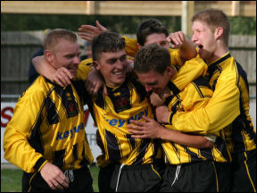 and Daryl Addis celebrates his first goal of the season