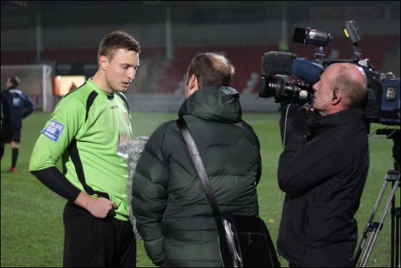 Man of the Match Mike Green is interviewed for TV