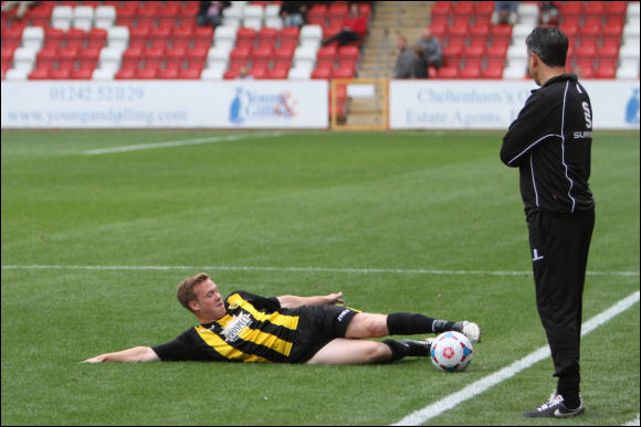 City winger Matt Groves seems to take a casual approach against Telford
