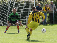 Lee Randall controls the ball