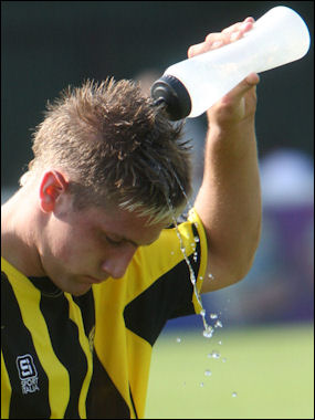 Lee Marshall cools down at Yate...