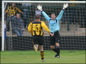 Matt Bath laps up the applause as he scores