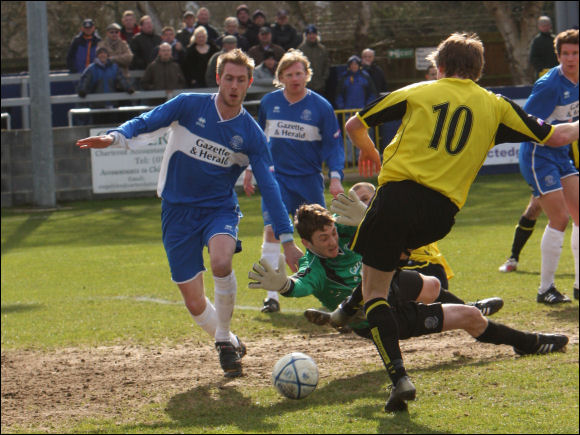 Will Morford taps home the opener for City is the 1-4 defeat against unsporting Chippenham