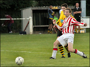 Richard Kear bangs in the second goal