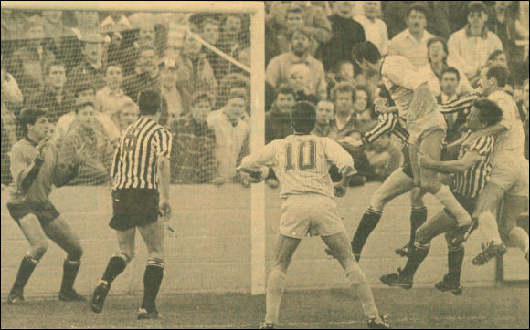 Steve Talboys scores the goal that beats Dorchester in the first round proper of the 1989 FA Cup