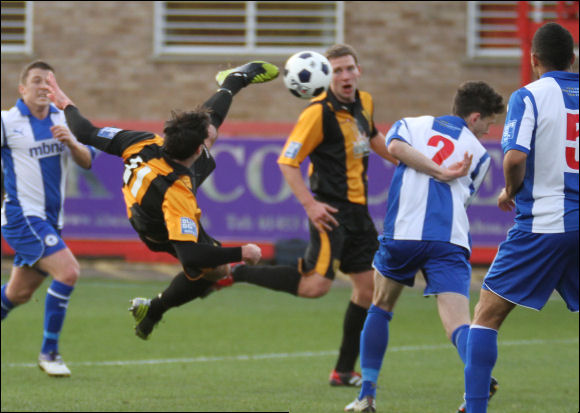 Jack Harris has a spectacular effort at goal against Chester