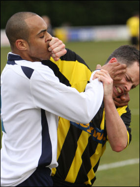 Alex Sykes is assaulted by Yate's Ashley Williams